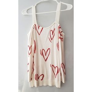 New York & Company | Knitted Cold Shoulder Heart Top Blouse